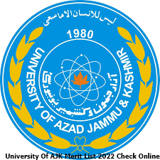 University Of AJK Merit List 2023 1st 2nd 3rd Check Online