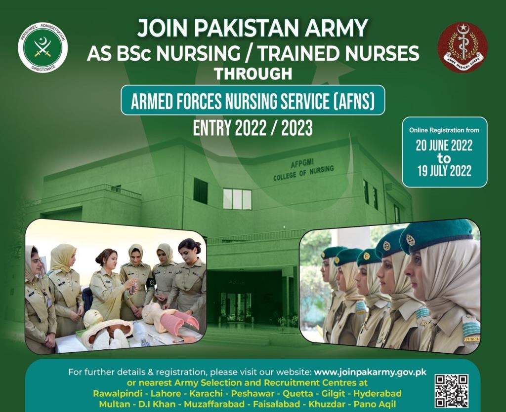 Join Pakistan Army as AFNS 2023