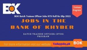 BOK Batch Trainee Officer Jobs NTS Roll No Slip Image