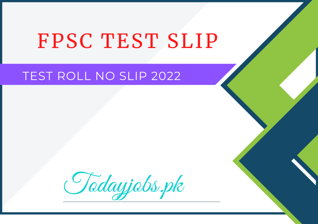 fpsc test roll no slip 2023