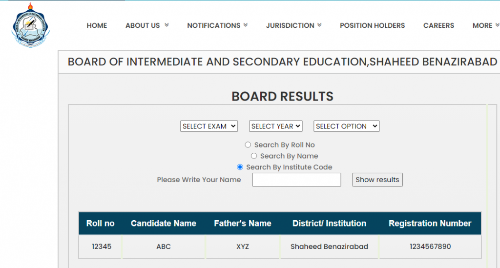 BISE Nawabshah Board Result 2024 check online