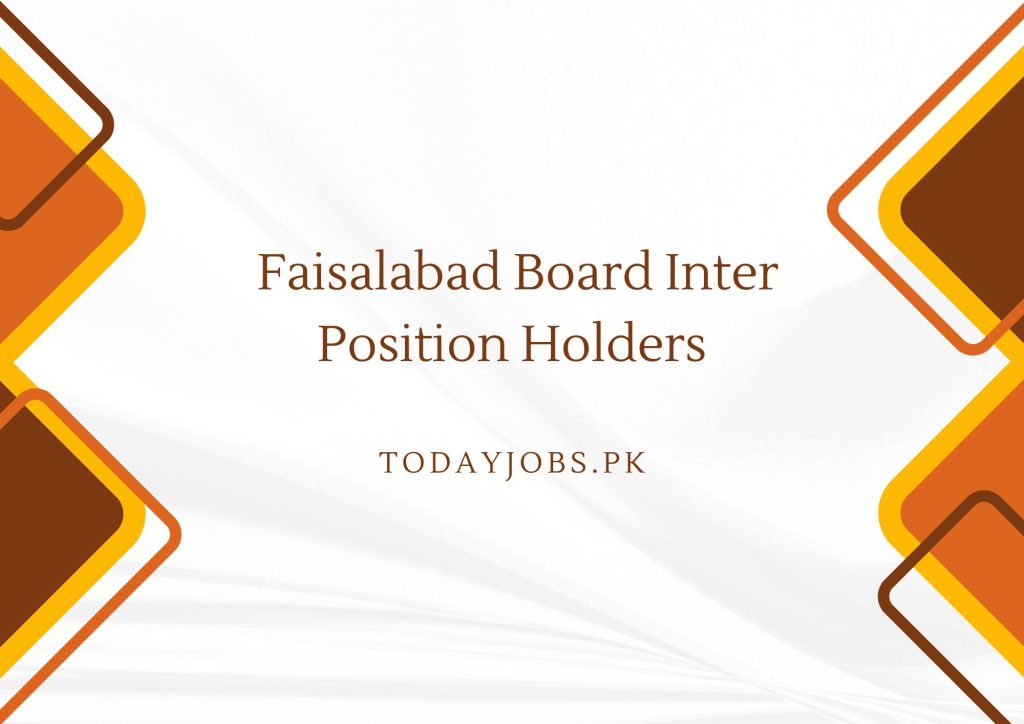 Faisalabad Board Inter Position Holders