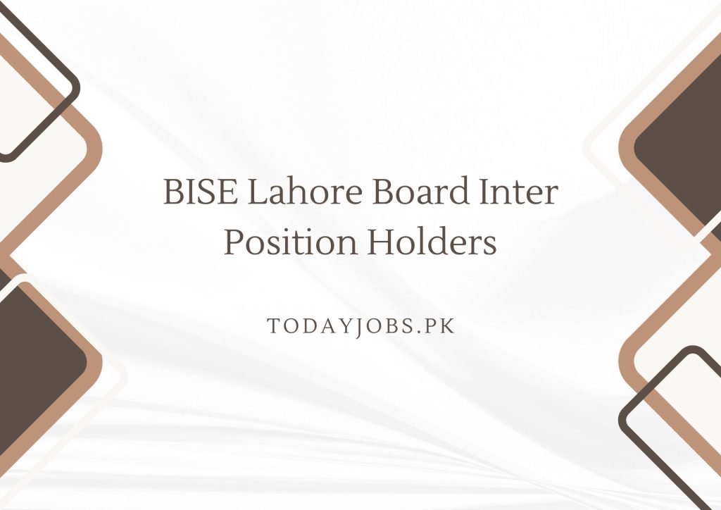 BISE Lahore Board Inter Position Holders 2023