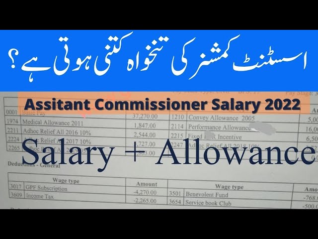 Salary of Assistant Commissioner In Pakistan 2023
