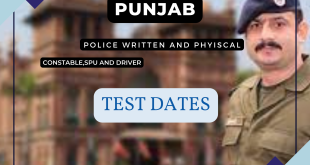 Punjab Police Written and Phyiscal Test Dates 2024