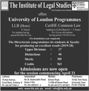 The Institute of Legal Studies Admission