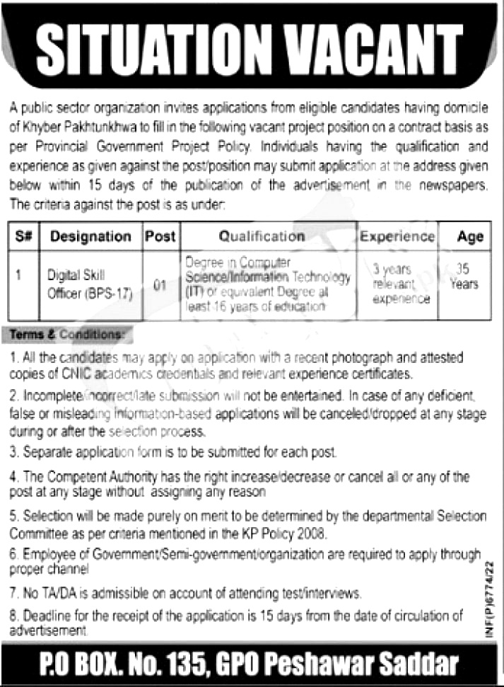 PO Box 135 Jobs  Advertisement Paper and Application Form