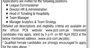 PCB Jobs 2023 Apply Online Check Latest Advertisement Paper