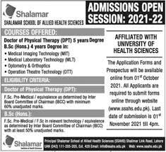 Shalamar Medical And Dental College Lahore Admission