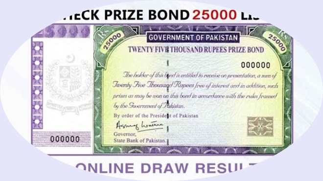 Premium Prize Bond of RS 25,000 Draw Result  Check Online