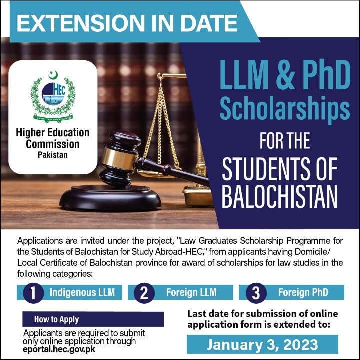 HEC Foreign Scholarship For LLM And PHD