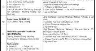 Karachi Shipyard Supervisor Jobs 2023 Apply Online Last Date