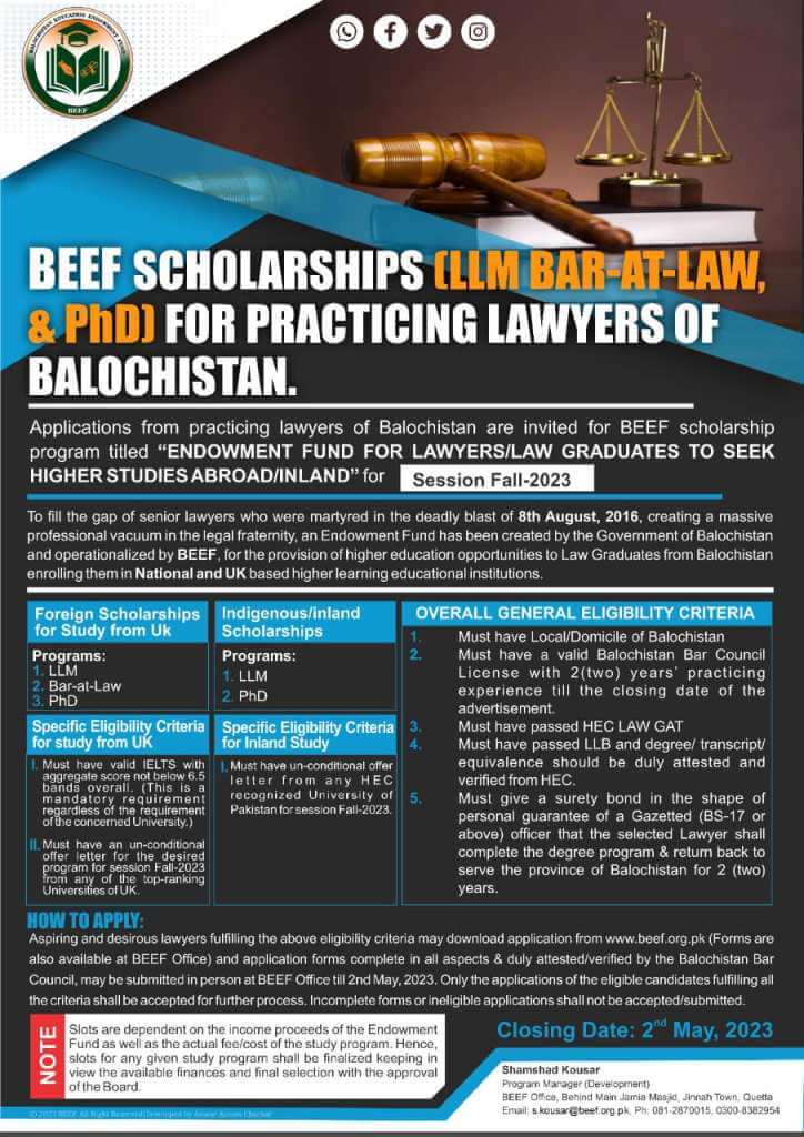 BEEF Foreign And Local Scholarship 2023 Advertisement
