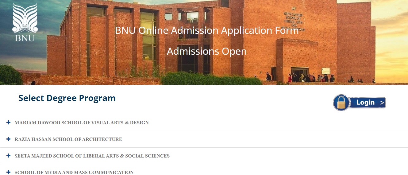 BNU Lahore Admission 2024