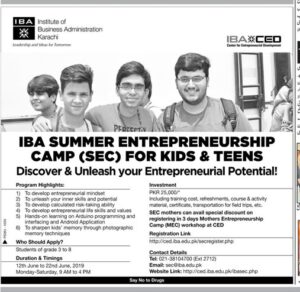 IBA Karachi Short Summer Courses