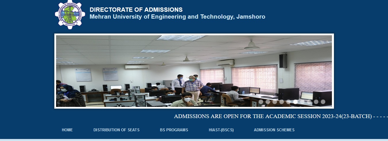 Mehran University Jamshoro Admission 2023 Apply Online