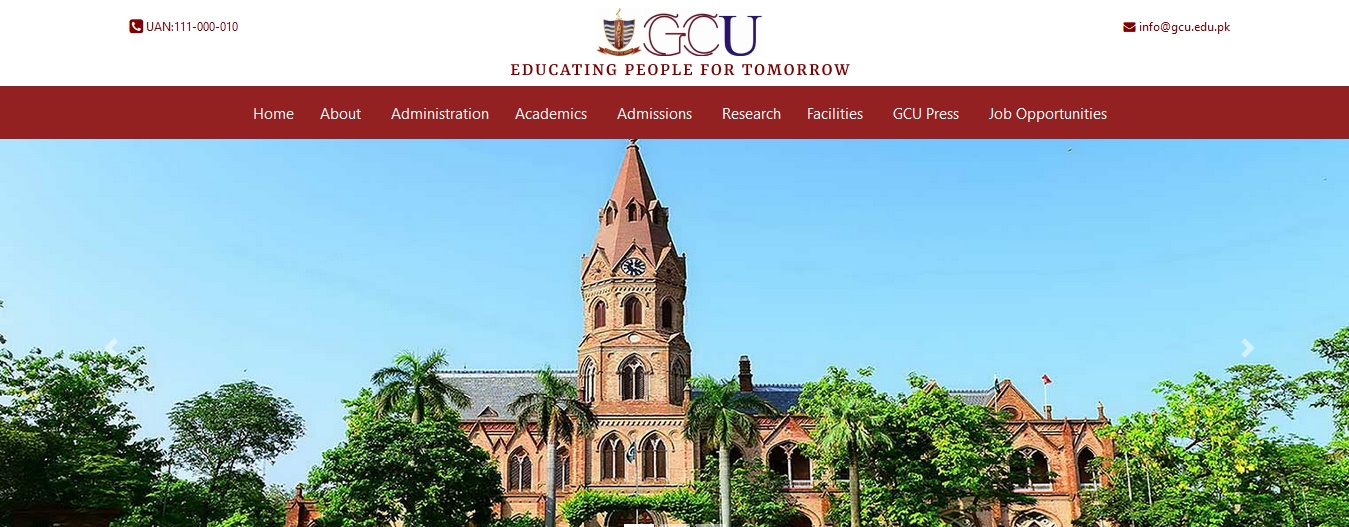 GC University Lahore Admission 2024 Apply Online