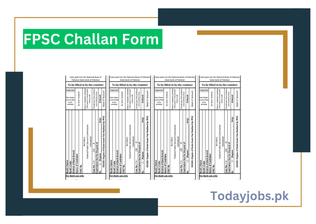 FPSC Challan Form 2024 Download Online