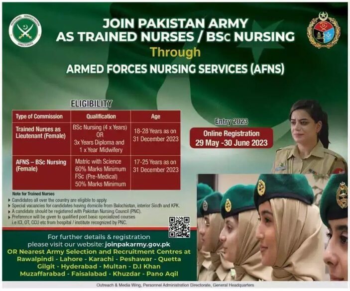 Pak Army Nursing Admission 2023 Online Apply Last Date
