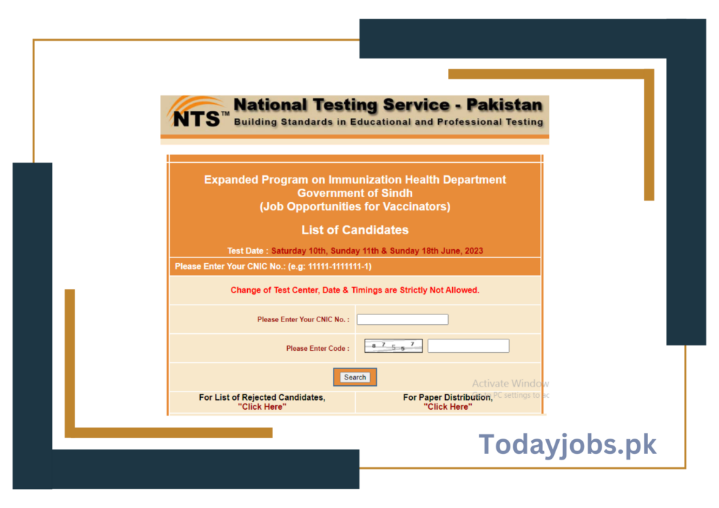 NTS Vaccinator Result 2023 Merit List and Answer Key