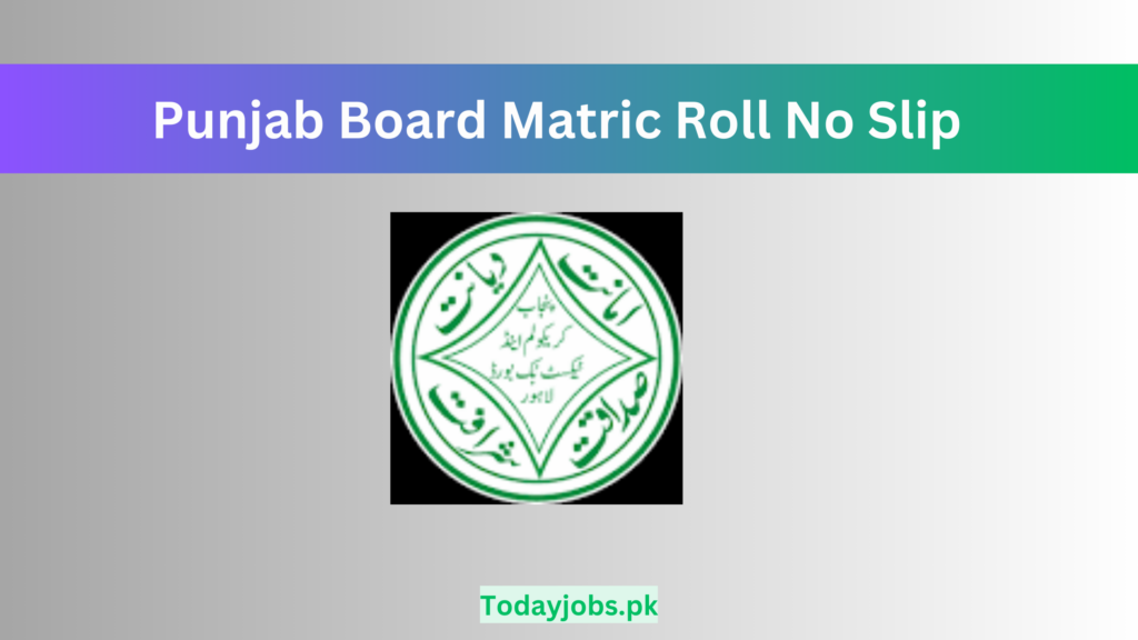 Punjab Board Matric Supplementary Roll No Slip 2023 Download