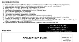 NAB Islamabad October Jobs 2023 Apply Online