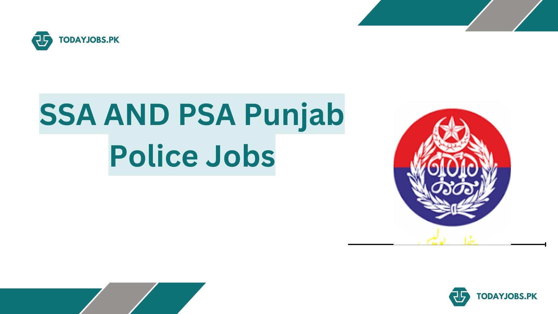 SSA And PSA Punjab Police Jobs 2024 Download Application Form