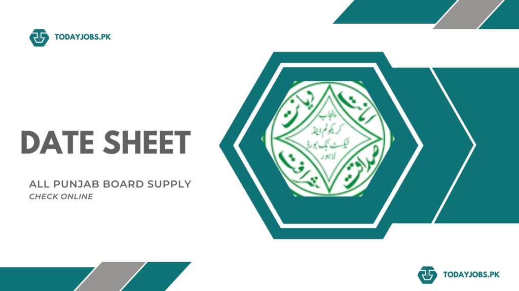 Date Sheet Supply Intermediate 2023 Punjab Board Announced
